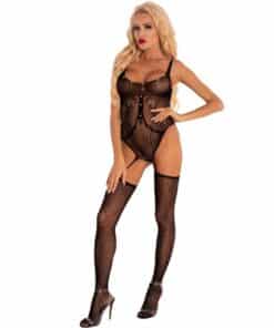 LIVCO CORSETTI FASHION - IMRAMA LC 17344 BODYSTOCKING CROTCHLESS NEGRO S/L