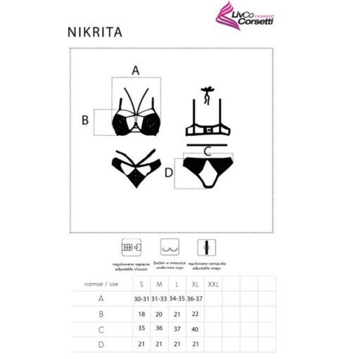 LIVCO CORSETTI FASHION - NIKRITA LC 90674 SUJETADOR + PANTIES NEGRO M - Imagen 4