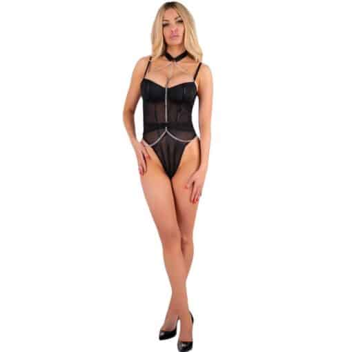 LIVCO CORSETTI FASHION - RUBIKA LC XG079 BODY CON GARGANTILLA NEGRO S - Imagen 2