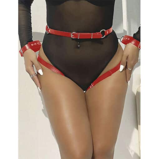 SUBBLIME - 953706 ESPOSAS CON CINTURÓN BONDAGE ROJO TALLA ÚNICA - Imagen 11