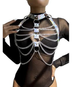 SUBBLIME - 953737 ARNÉS DE PECHO CON ANILLOS Y CADENAS PLATA TALLA ÚNICA