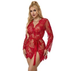 SUBBLIME - 953775 CAMISÓN DE ENCAJE + TANGA ROJO S/M