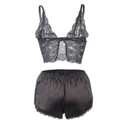 SUBBLIME - 953928 SET 3 PIEZAS ENCAJE Y SATEN NEGRO L/XL - piKanteo | Despierta tu lado más piKante