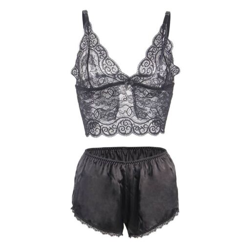 SUBBLIME - 953928 SET 3 PIEZAS ENCAJE Y SATEN NEGRO L/XL - Imagen 5