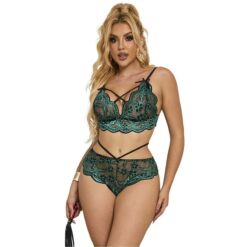 SUBBLIME - 954093 SUJETADOR + PANTIES ENCAJE VERDE L/XL - piKanteo | Despierta tu lado más piKante