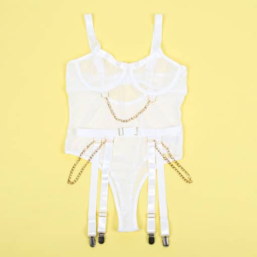 SUBBLIME - 954284 BODY CON CADENAS + LIGUEROS BLANCO S/M - Imagen 6