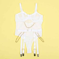SUBBLIME - 954291 BODY CON CADENAS + LIGUEROS BLANCO L/XL - piKanteo | Despierta tu lado más piKante