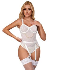 SUBBLIME - 954291 BODY CON CADENAS + LIGUEROS BLANCO L/XL