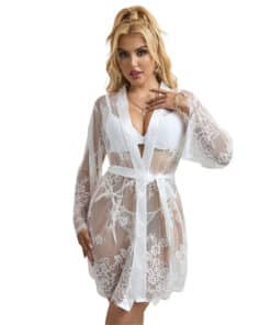 SUBBLIME - 954376 CAMISÓN DE MANGA LARGA CON DISEÑO FLORAL BLANCO L/XL
