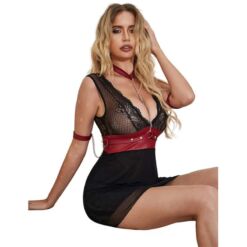 SUBBLIME - 954420 VESTIDO BONDAGE DE ENCAJE NEGRO S/M - piKanteo | Despierta tu lado más piKante