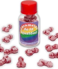 DIABLO PICANTE - 12 CARAMELOS DE LA IGUALDAD FORMA PENE FRESA/CEREZA