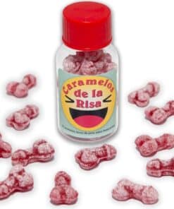 DIABLO PICANTE - 12 CARAMELOS DE LA RISA FORMA PENE FRESA/CEREZA