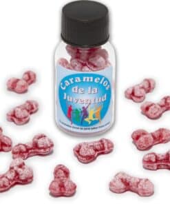 DIABLO PICANTE - 12 CARAMELOS DE LA JUVENTUD FORMA PENE FRESA/CEREZA