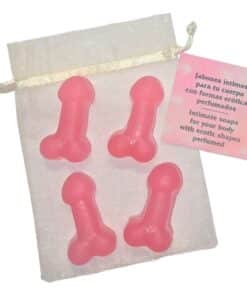 DIABLO PICANTE - 4 MINI JABONES PERFUMADOS FORMA PENE ROSA