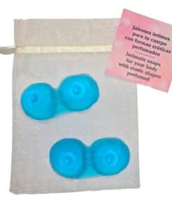 DIABLO PICANTE - 2 JABONES PERFUMADOS FORMA PECHOS AZUL