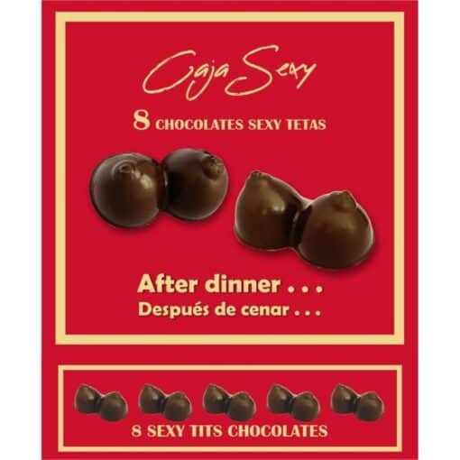 DIABLO PICANTE - CAJA 8 CHOCOLATINAS FORMA DE PECHOS