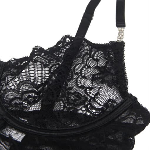 SUBBLIME - 954185 BABYDOLL DE ENCAJE CON TIRANTES AJUSTABLES NEGRO S/M - Imagen 8