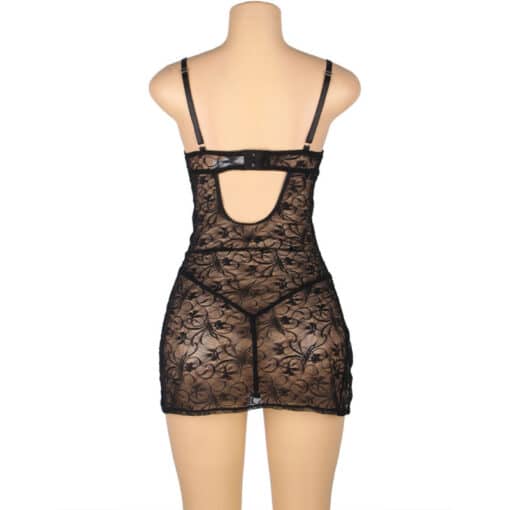SUBBLIME - 954185 BABYDOLL DE ENCAJE CON TIRANTES AJUSTABLES NEGRO S/M - Imagen 7