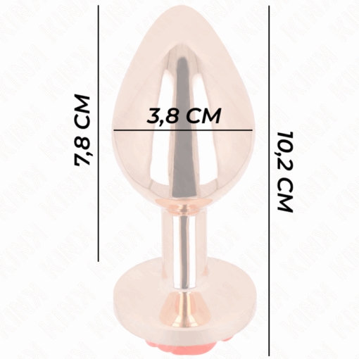 KINK - PLUG ANAL ORO ROSADO ROSA ROJA L - Imagen 4