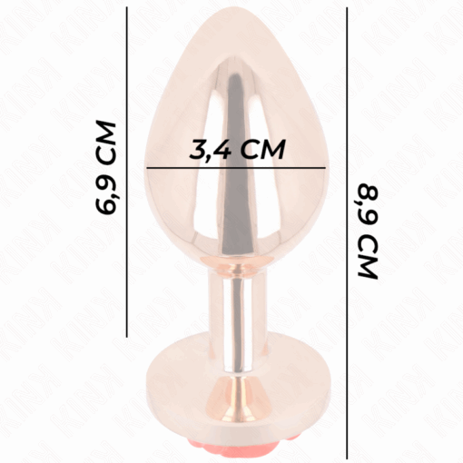KINK - PLUG ANAL ORO ROSADO ROSA ROJA M - Imagen 4