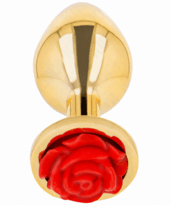 KINK - PLUG ANAL DORADO ROSA ROJA TALLA M