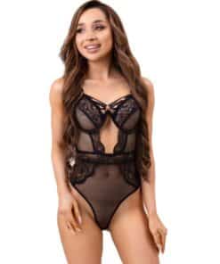 LIVCO CORSETTI FASHION - PAULA LC 20209 BODY CON ADORNOS DE ENCAJE NEGRO L/XL