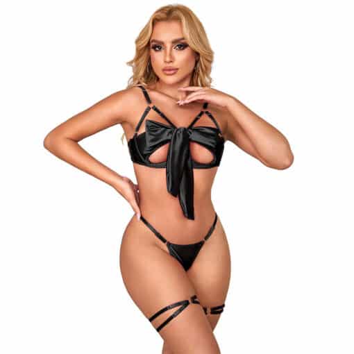SUBBLIME - 955199 SET SUJETADOR CON LAZO NEGRO AJUSTABLE S/M
