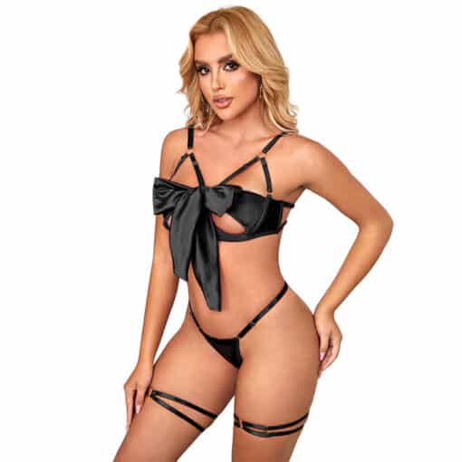 SUBBLIME - 955199 SET SUJETADOR CON LAZO NEGRO AJUSTABLE S/M - Imagen 5