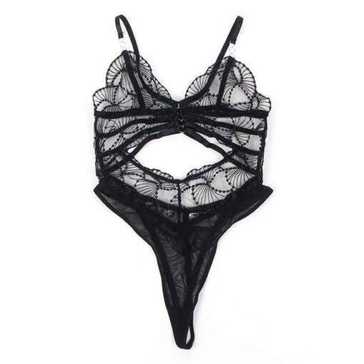SUBBLIME - 955212 BODY TRANSPARENTE CON ENCAJE HUECO NEGRO S/M - Imagen 6