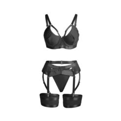 SUBBLIME - 955243 SET SUJETADOR CON LIGUERO BONDAGE NEGRO L/XL - piKanteo | Despierta tu lado más piKante