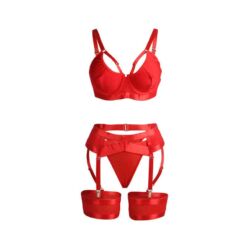 SUBBLIME - 955267 SET SUJETADOR CON LIGUERO BONDAGE ROJO L/XL - piKanteo | Despierta tu lado más piKante