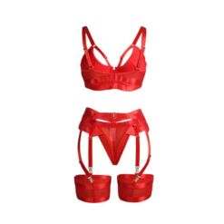 SUBBLIME - 955267 SET SUJETADOR CON LIGUERO BONDAGE ROJO L/XL - piKanteo | Despierta tu lado más piKante