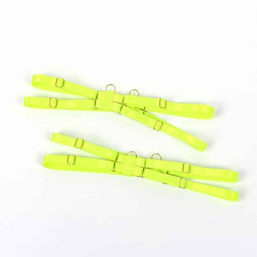SUBBLIME - 955274 SET SUJETADOR CON COLLAR Y DETALLES PARA PIERNAS VERDE FLUORESCENTE S/M - Imagen 9