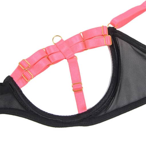 SUBBLIME - 955304 SET SUJETADOR CON COLLAR Y DETALLES PARA PIERNAS ROSA FLUORESCENTE L/XL - Imagen 8