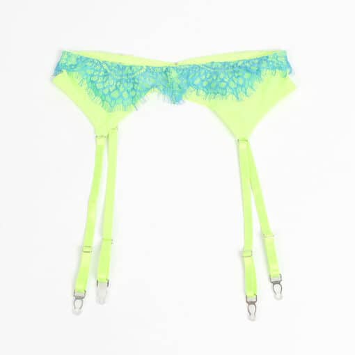 SUBBLIME - 955311 SET SUJETADOR CON ENCAJE Y LIGUEROS VERDE Y AZUL S/M - Imagen 13