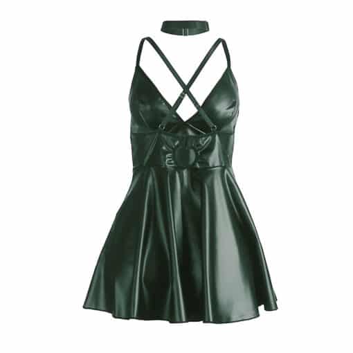 SUBBLIME - 955441 VESTIDO CON TIRANTES DE CUERO VERDE L/XL - Imagen 6