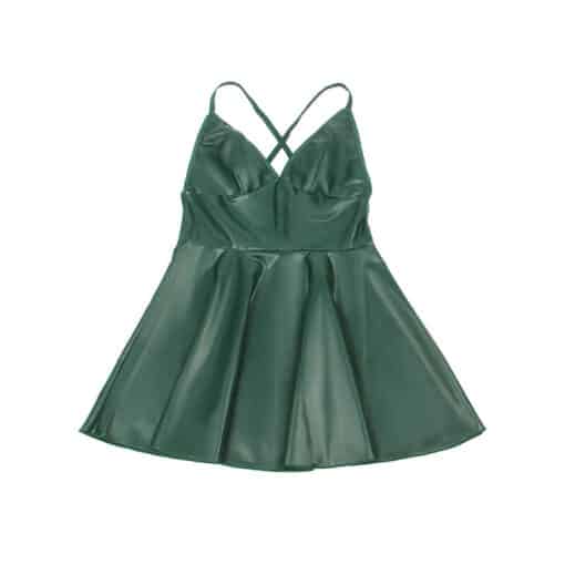 SUBBLIME - 955441 VESTIDO CON TIRANTES DE CUERO VERDE L/XL - Imagen 7