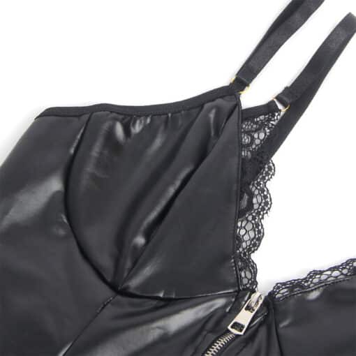 SUBBLIME - 955458 BODY CON CREMALLERA DE CUERO NEGRO S/M - Imagen 6