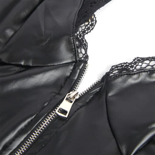 SUBBLIME - 955458 BODY CON CREMALLERA DE CUERO NEGRO S/M - Imagen 7