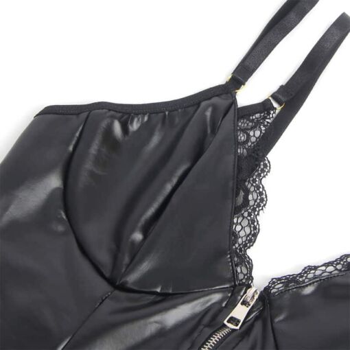 SUBBLIME - 955465 BODY CON CREMALLERA DE CUERO NEGRO L/XL - Imagen 6
