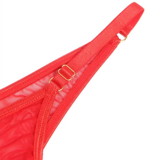 SUBBLIME - 955526 CONJUNTO SUJETADOR CON CADENAS Y CORAZÓN DE MALLA ROJO L/XL - Imagen 7