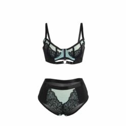 SUBBLIME - 955557 CONJUNTO SUJETADOR CON CREMALLERA DE MALLA DE CHAROL VERDE S/M - piKanteo | Despierta tu lado más piKante