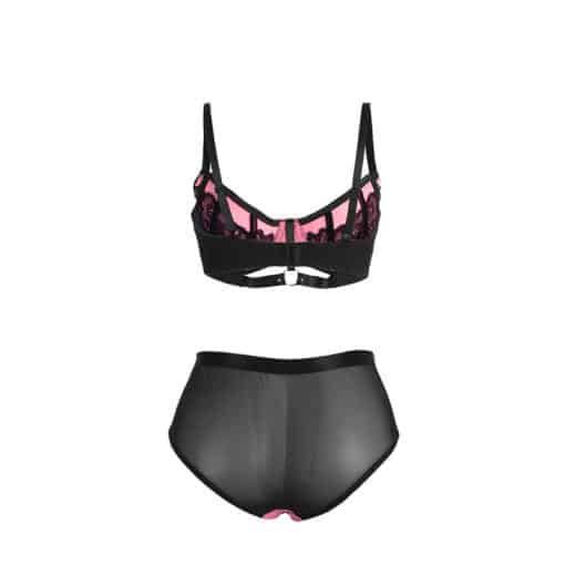 SUBBLIME - 955588 CONJUNTO SUJETADOR CON CREMALLERA DE MALLA DE CHAROL ROSA L/XL - Imagen 6