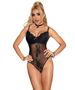SUBBLIME - 955618 BODY DE ENCAJE CON CIERRE INFERIOR NEGRO S/M