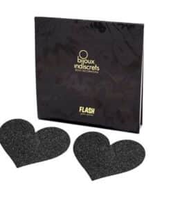 BIJOUX - INDISCRETS PEZONERAS FLASH CORAZÓN NEGRO