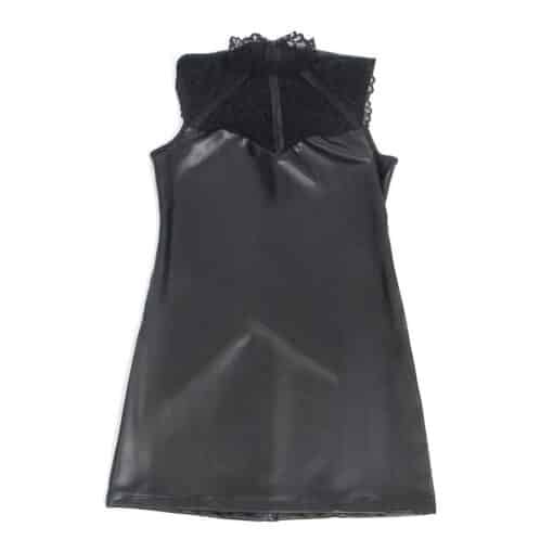 SUBBLIME - 957544 VESTIDO DE CUERO CON CUELLO DE ENCAJE NEGRO S/M - Imagen 4