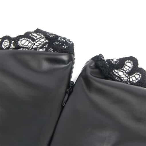 SUBBLIME - 957544 VESTIDO DE CUERO CON CUELLO DE ENCAJE NEGRO S/M - Imagen 6
