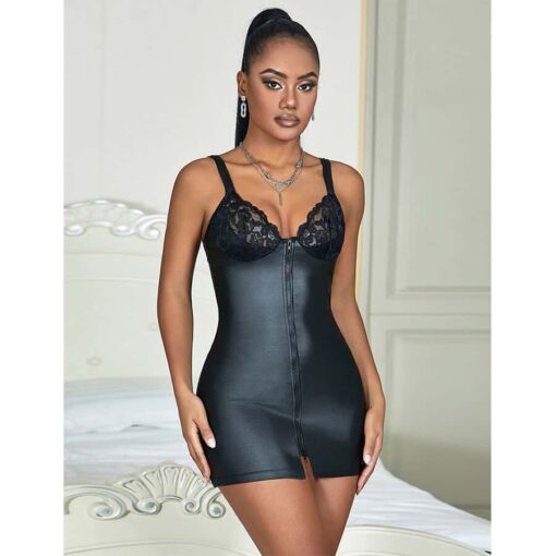 SUBBLIME - 957568 VESTIDO DE CUERO CON CREMALLERA NEGRO S/M - Imagen 7