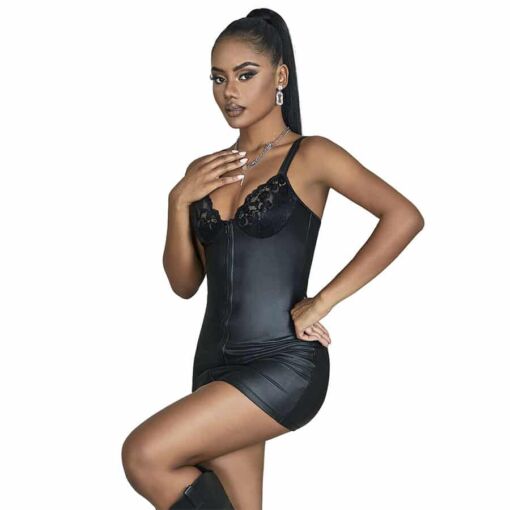 SUBBLIME - 957568 VESTIDO DE CUERO CON CREMALLERA NEGRO S/M - Imagen 3