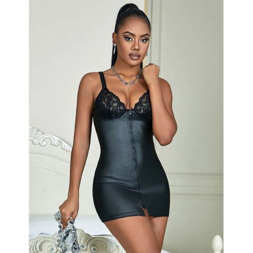 SUBBLIME - 957568 VESTIDO DE CUERO CON CREMALLERA NEGRO S/M - Imagen 8